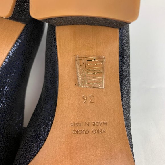 COUTURE Leather Slip On Moccasin Metallic Blue 6 - Picture 8 of 8